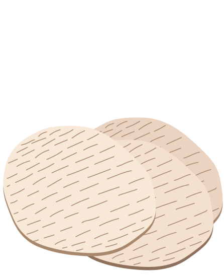 Three overlapping sheets of matzah