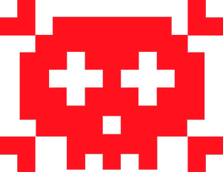 A small pixel-art skull icon
